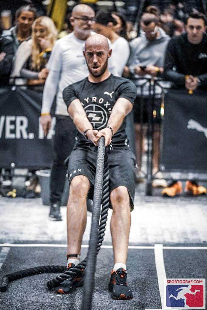 Hyrox Men's Pro Sled Pull at Manchester.